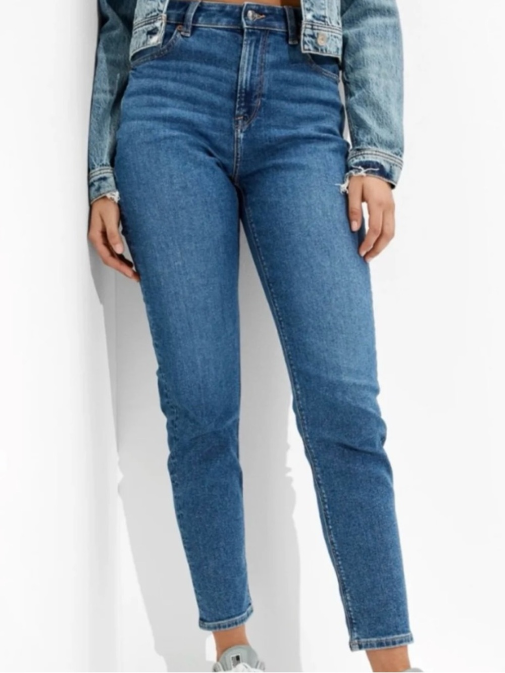 American Eagle High Rise Next Level Stretch Slim Curvy Shaping Blue Denim Jeans